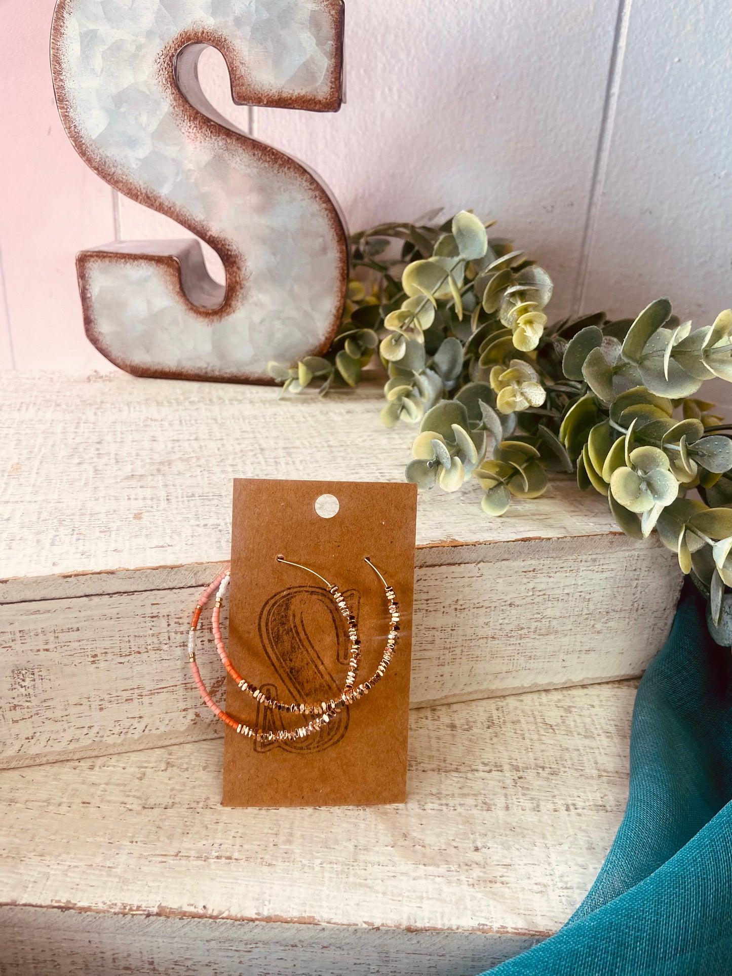 Metal Contrasting Color Hoop Earrings