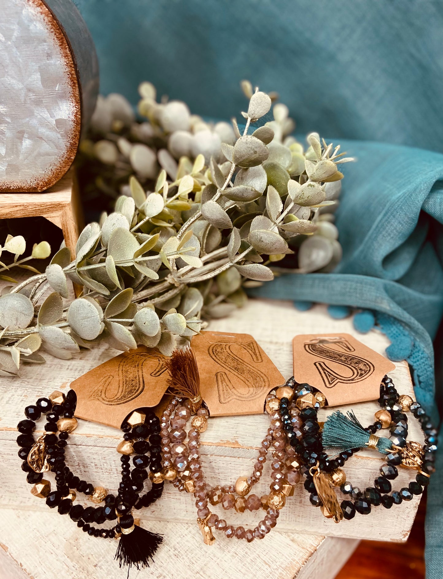 Shimmering Glass Bead Bracelets