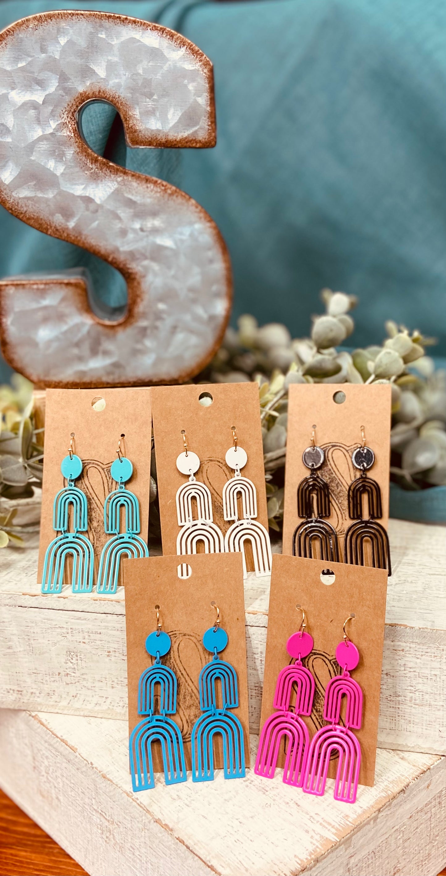 Double Tier Dangle Earrings