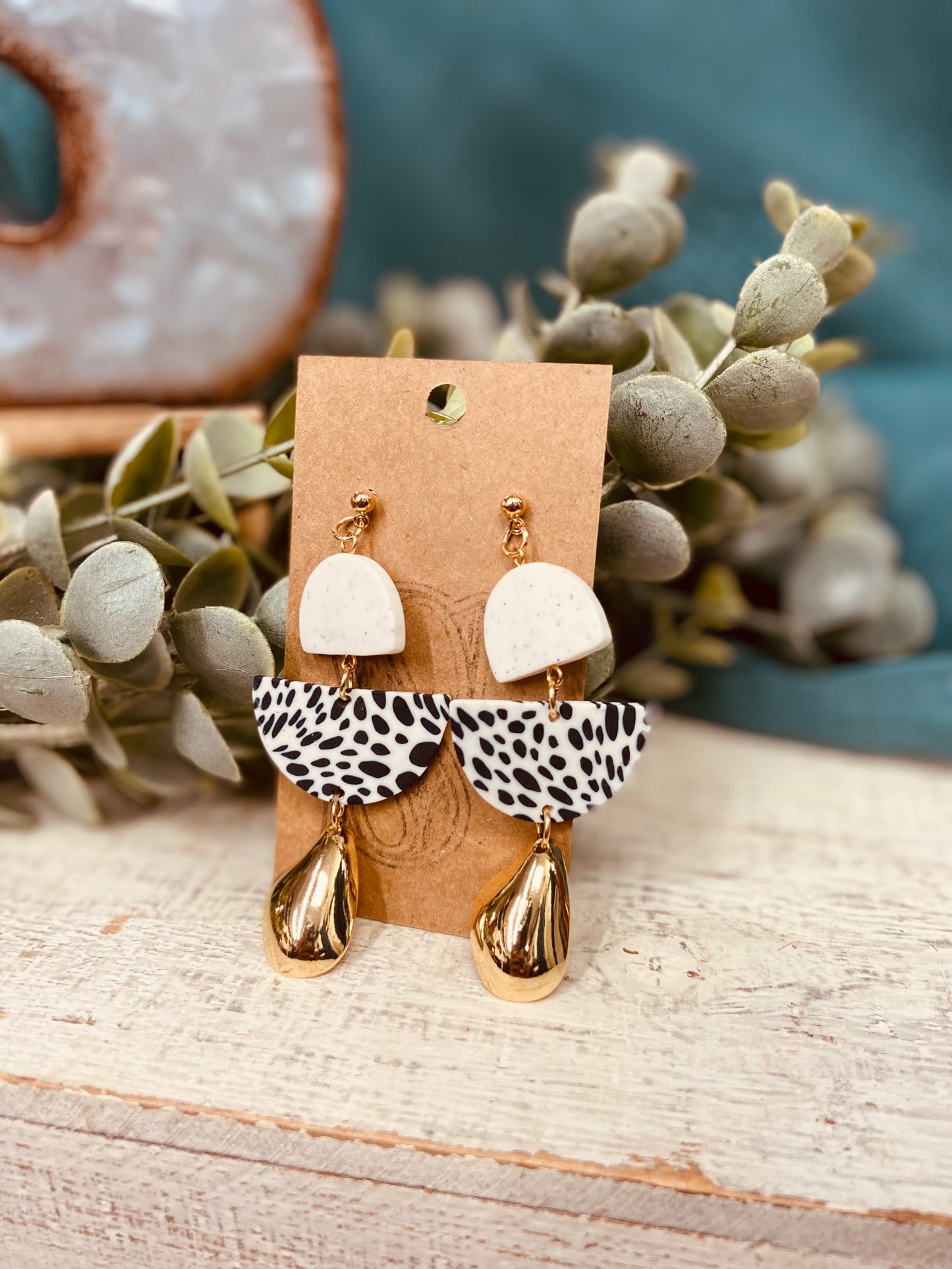 Dalmatian Print Clay Earrings