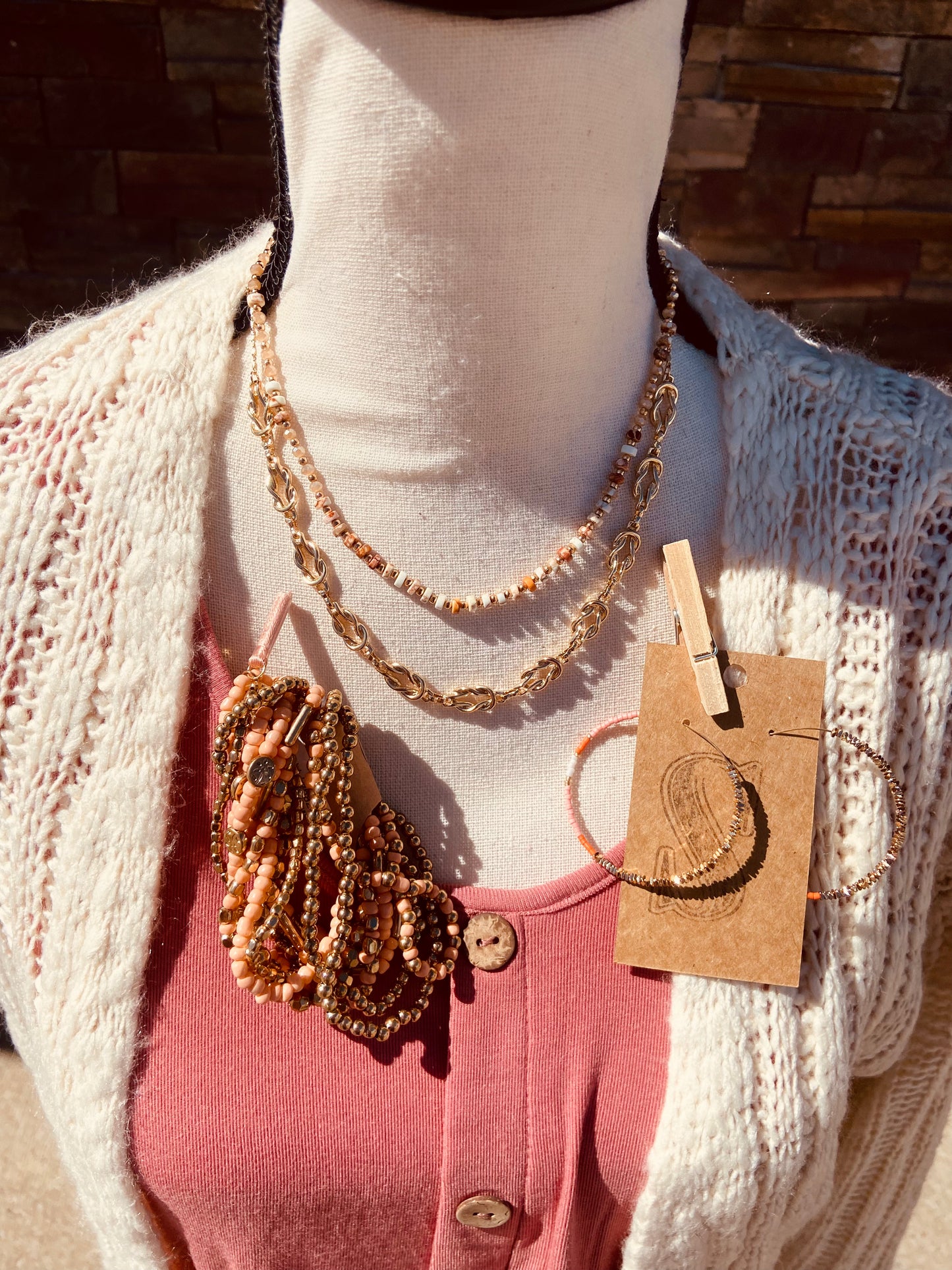 L/S Tiered Button Dress