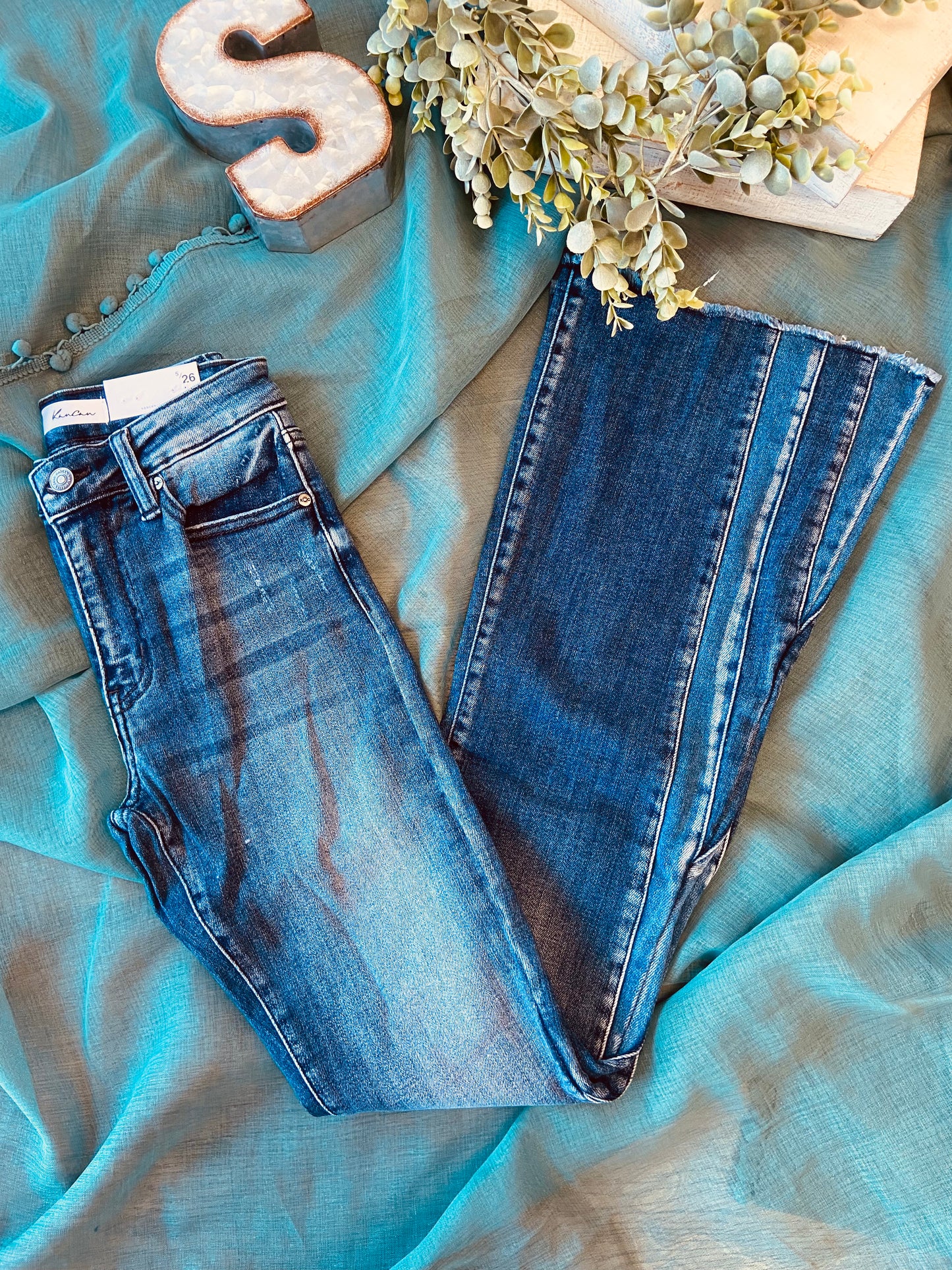 Hi-Rise Flare Jean - Pieced & Frayed Hem