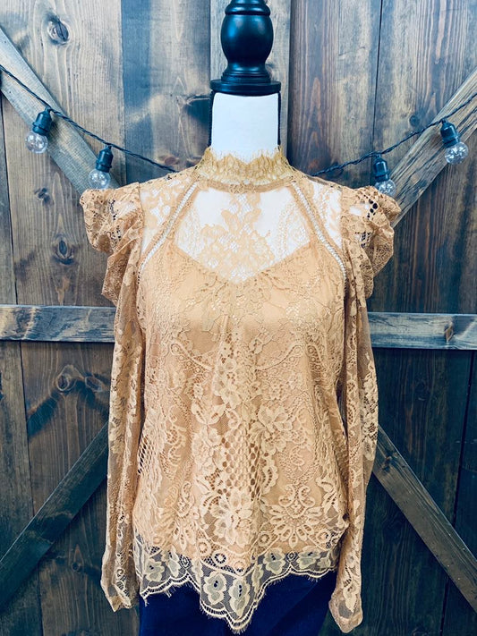 The Camel and Lace Top