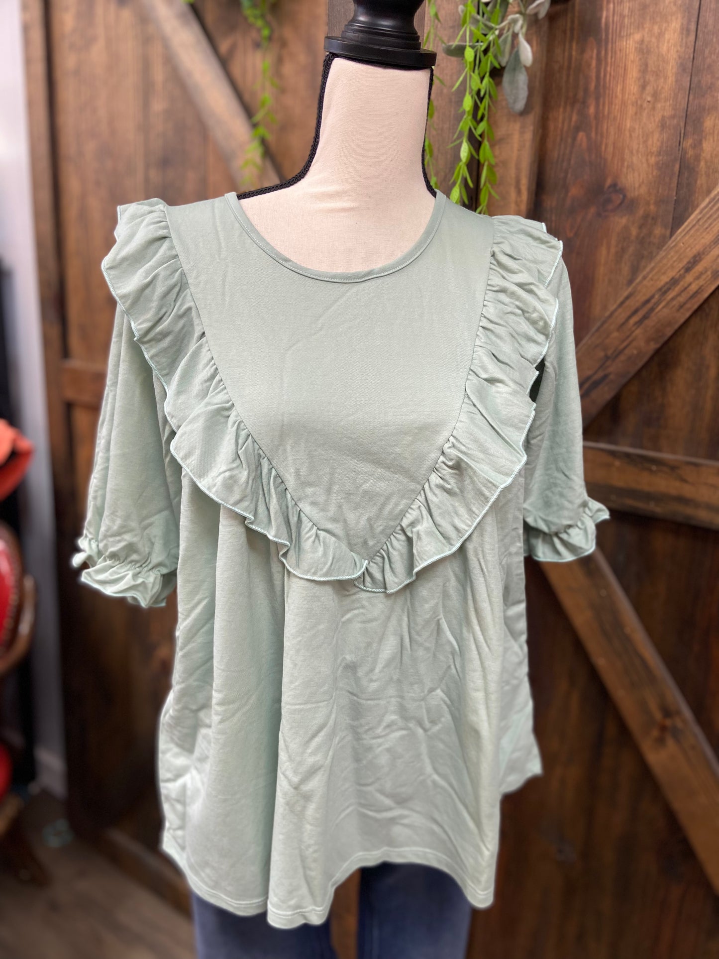 Sage Textured Top