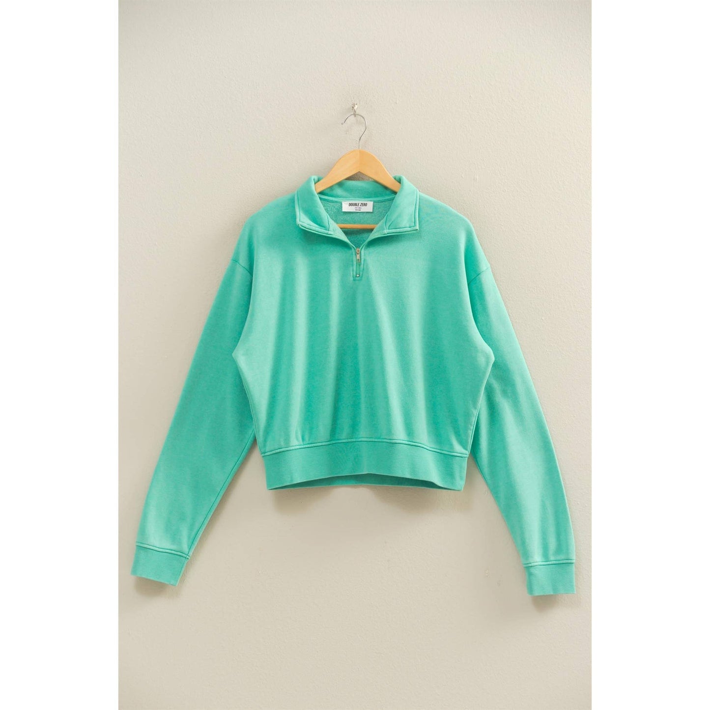 Half-Zip Burnout French Terry Pullover Top