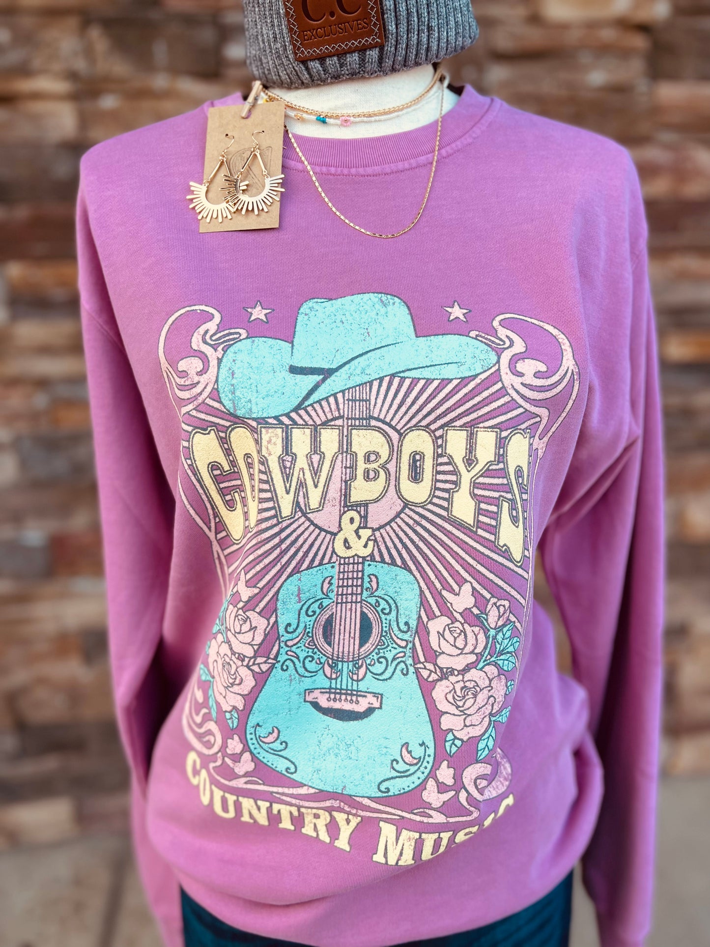 Rose Cowboy Graphic Sweatshirt