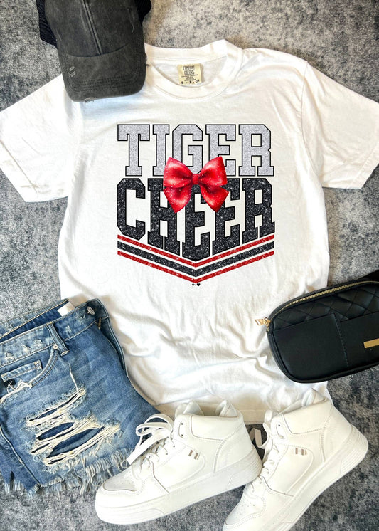 Glitter Cheer Bow Tee Shirt