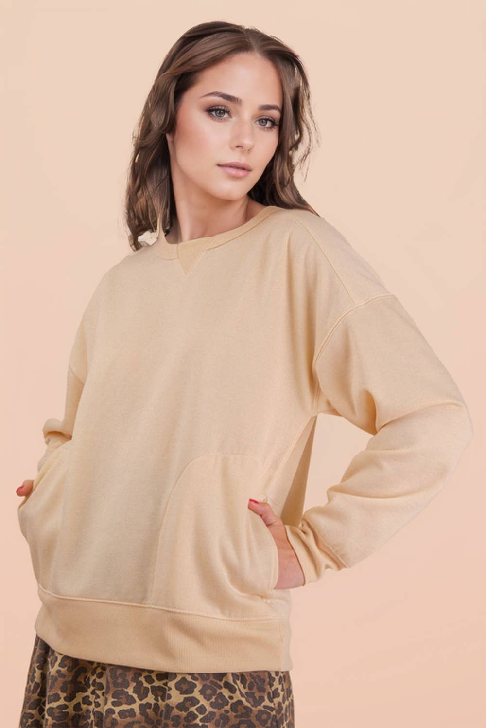 Oversized Casual Comfy Solid Knit Top