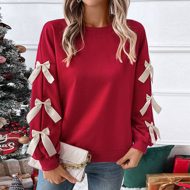 Crew Neck Pullover Top 3D Long Sleeve