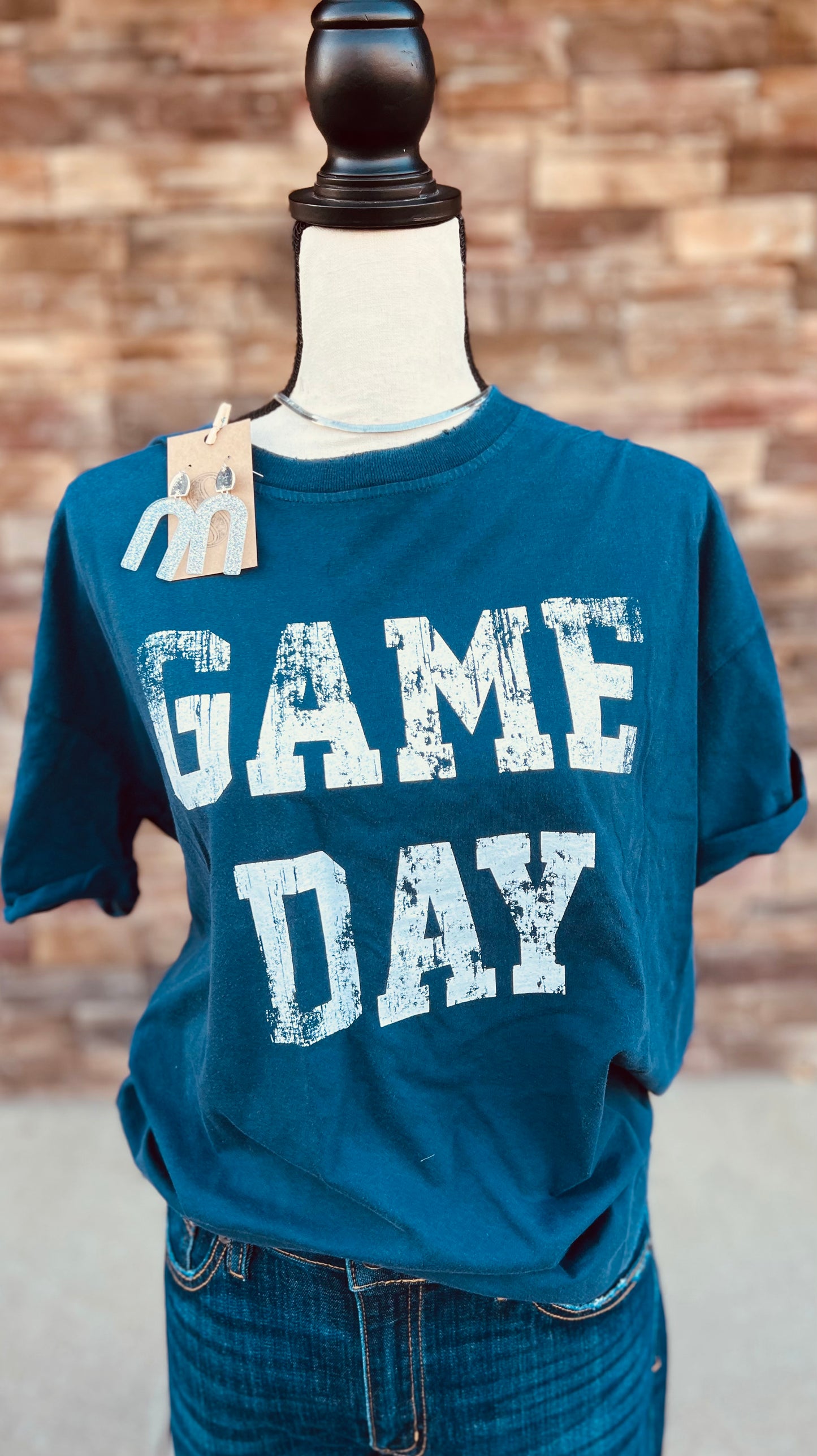 Navy Game Day Grapic Top