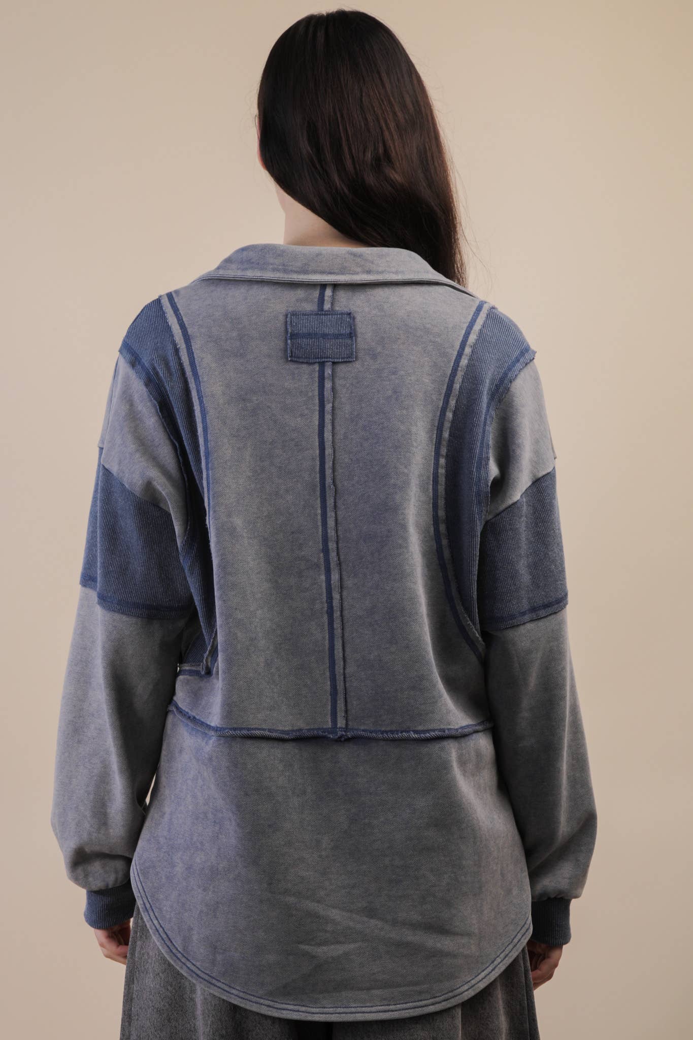 Mineral Washed Oversized French Terry Knit Top