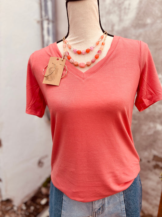 Short Sleeve V-Neck Tee