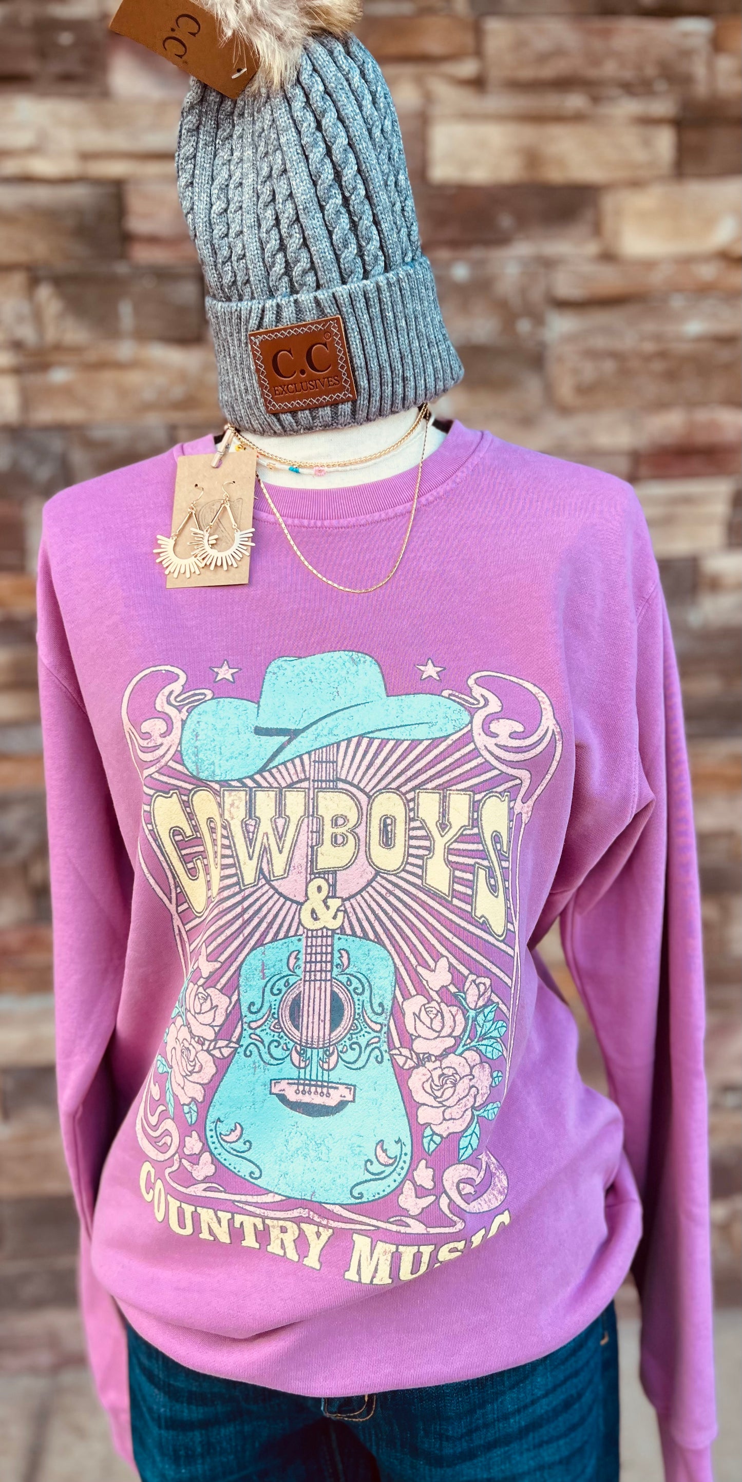 Rose Cowboy Graphic Sweatshirt