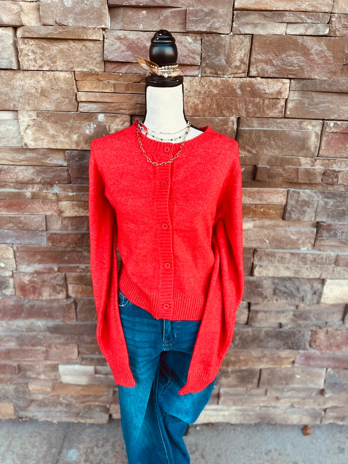 Print & Solid Soft Knit Sweater Cardigan Top