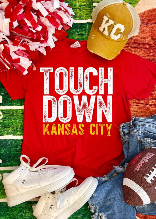 Distressed Touchdown Kansas City Tee