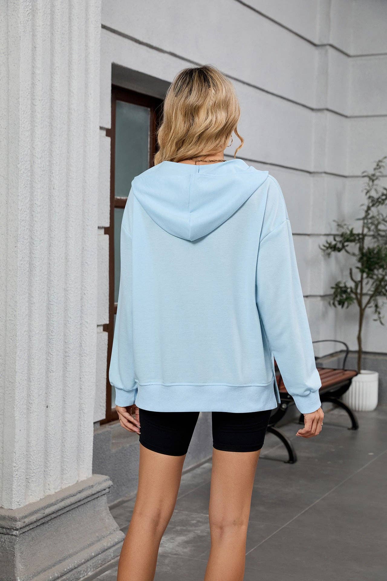 Women’s Half-Zip Hoodie with Kangaroo Pocket | Oversized Pullover