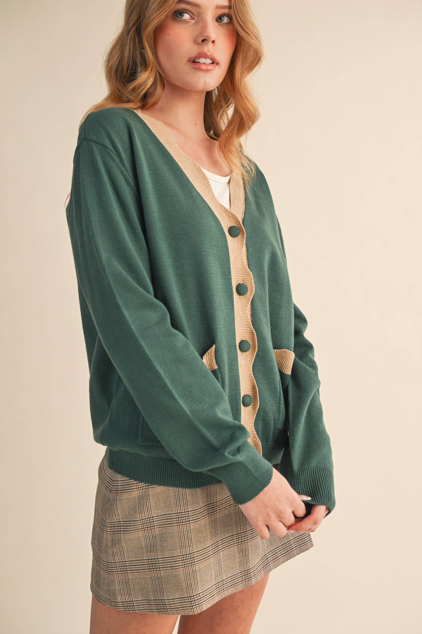 SCALLOPED SWEATER CARDIGAN MSW11241