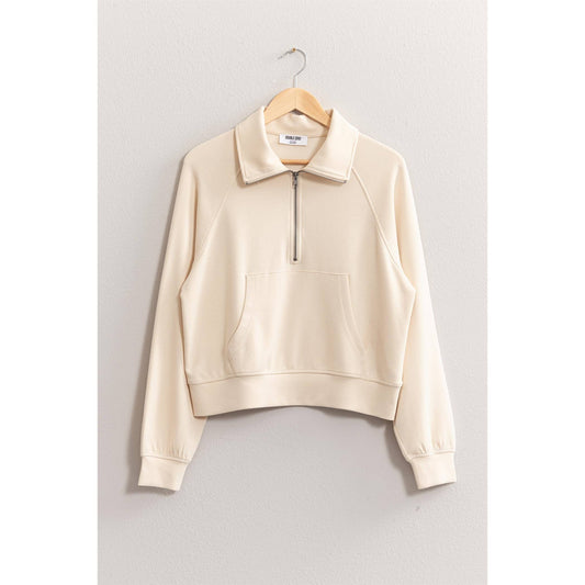 Half Zip-Up Collar Sweatshirt