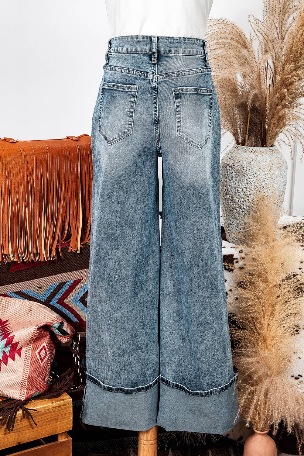 Fashion-W High Rise Button Zip Fly Medium Wash Jeans*4-16