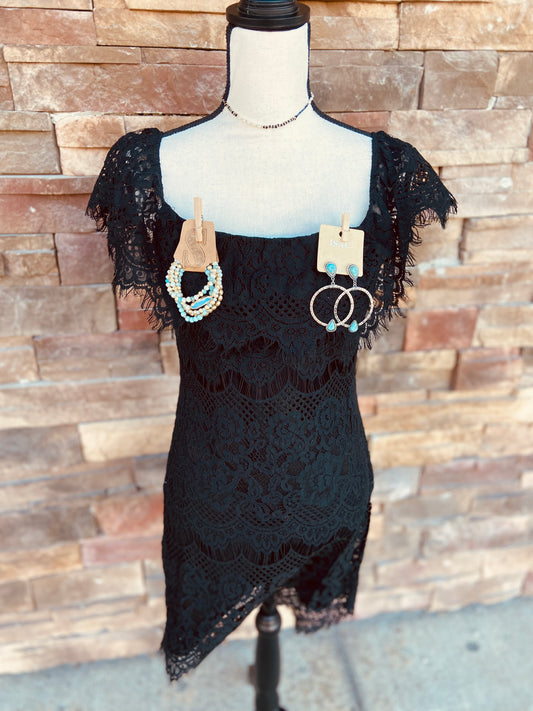 Black Lace Off-shoulder Dress