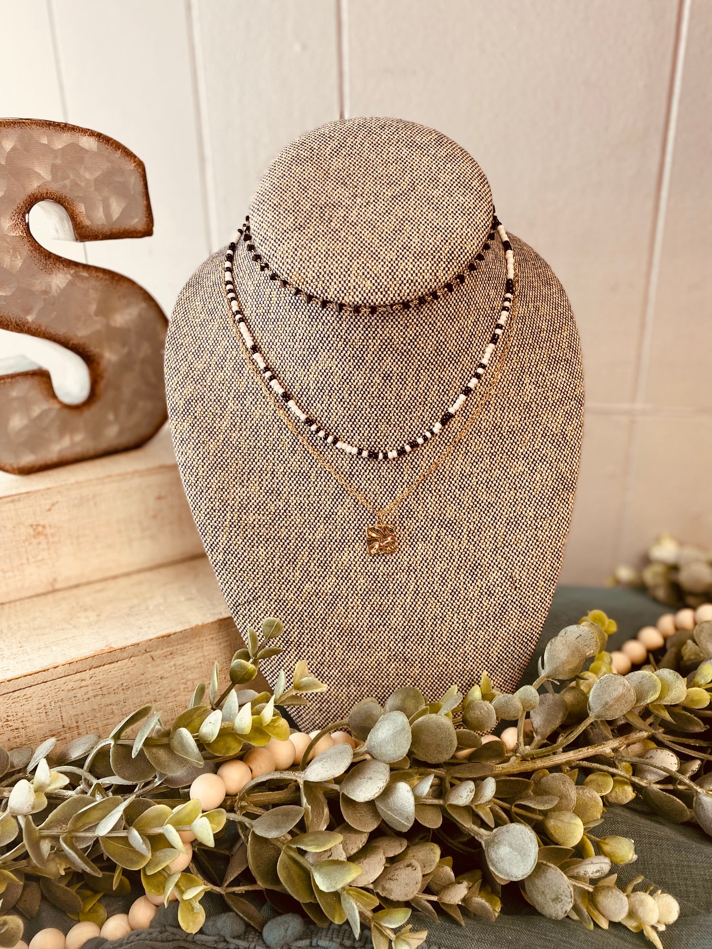 Natural Stone Layer Necklace